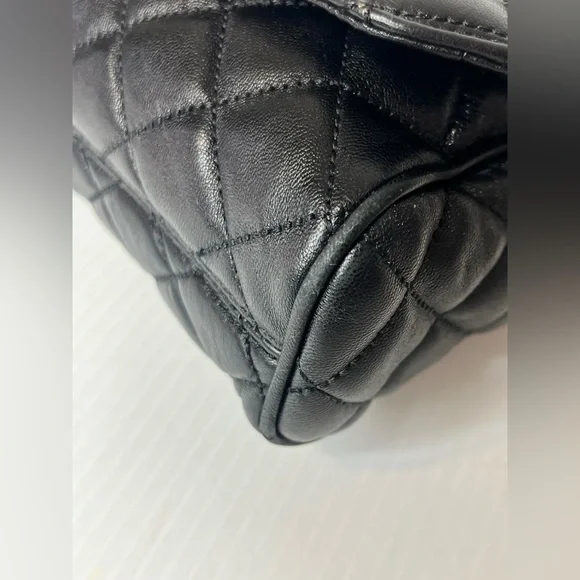 Michael Kors Vivianne Black Quilted Leather on chain Bag